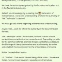 We have the authority recognized by the founders and spelled out in the founding documents.Refresh your knowledge by re-reading the 📜 Declaration of Independence.  Use a new understanding of where the authority of "We The People" is derived.