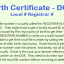 Birth Certificate - DOR