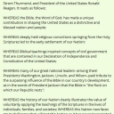 Introduced as Senate Joint Resolution 165, with thirty-three co-sponsors, and as House Joint Resolution 487 with 219 co-sponsors, a request was delivered before Congress to honor the Bible as Holy Scripture. The resolution suffered no amendments, no exclusions, no demands that it be stricken of religious references. It became law.