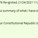 the previous post is a summary of what i have laid out thus far.  What say You ?The restoration of our Constitutional Republic is not something to be taken lightly.