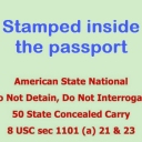 Stamped inside the passport by other State National