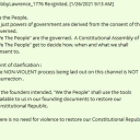 Point of clarification :The NON-VIOLENT process being laid out on this channel is NOT insurrection . As the founders intended, "We the People" shall use the tools available to us in our founding documents to restore our Constitutional Republic.There is no need for violence to restore our Constitutional Republic