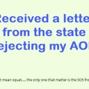 Received a letter from the state rejecting my AOR, what does it mean?