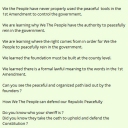 We the People have never properly used the peaceful  tools in the 1st Amendment to control the government.  We are learning why We The People have the authority to peacefully rein in the government. We are learning where the right comes from in order for We the People to peacefully rein in the government.